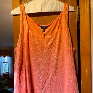 Talbots peach sparkle tank top